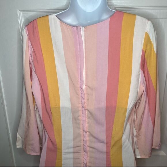 ModCloth Collectif Stripe Sorbet Soiree Maxi Dress Pink Multicolor Resortwear 6 - Picture 9 of 13